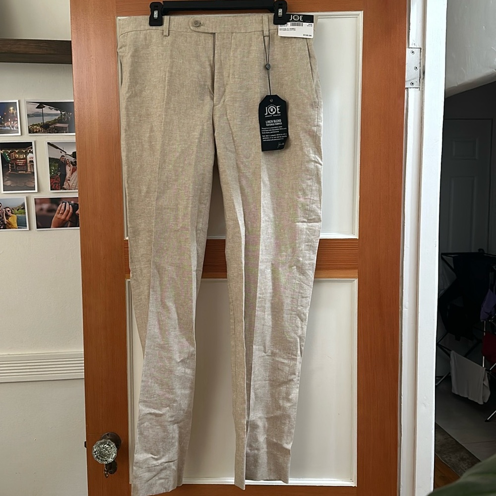 NWT tan linen trousers